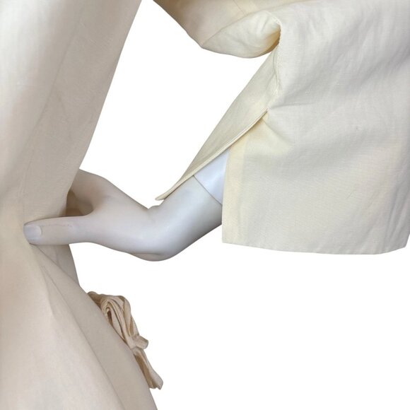 Gianfranco Ferre Italy Off Shoulder Fringe Buttoned Jacket Cream Size 46 US 10 - Picture 8 of 16